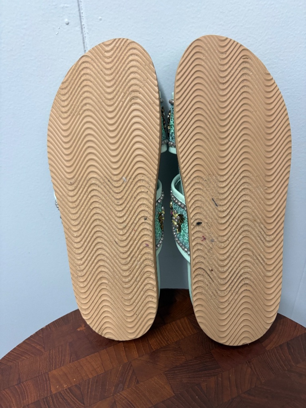 Sam Edelman Otto Mint Leather Beaded Accents Sandals Women's Size 8M - Picture 9 of 10